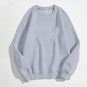 Sweat-shirt pour femme en coton 100% tricoté, col rond, bleu royal, manches longues, couleur unie, respirant, pour l'automne - Product Image 3
