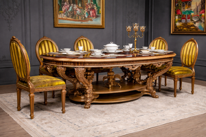 European Style Dining <b>Table</b> for Royal Family Luxury Hand Carved <b>Wooden</b> Dining Room Furniture Antique Style Dining Furniture Set - Product Image 3