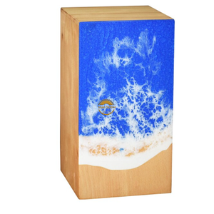 Urne funéraire marron Sea Water Design pour cendres humaines ou d'animaux, inspirée de l'océan, par AYAANS - Product Image 5