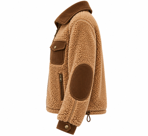 Veste en polaire sherpa épaisse de haute qualité pour femmes, fermeture éclair, col rabattable, poche en velours côtelé, manteau d'hiver, fabricant OEM - Product Image 4