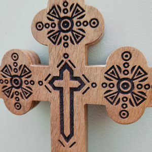 Handcrafted <b>Wooden</b> Cross Engraved Religious Wall Hanging Spiritual Art Elegant Home Decor <b>Gift</b> for Living Room - Product Image 2
