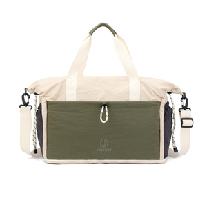 Bolsa de Viaje Deportiva Multibolsillos en Rosa Pastel y Crema - Product Image 4