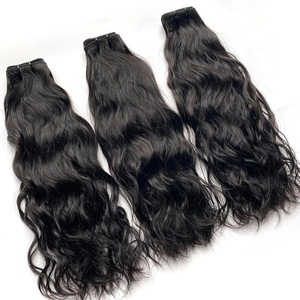 Extensions de cheveux raides vierges Remy tirés à un seul tirage brut non traité de qualité supérieure Fournisseurs de cheveux humains indiens naturels de temple indien - Product Image 6