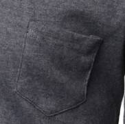 Chemise décontractée unie pour homme 100 % coton de haute qualité, taille personnalisée, respirante, écologique, col roulé, 220g, vente en gros - Product Image 3