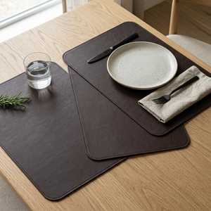 Set de table en cuir véritable avec logo personnalisé, en cuir de vache véritable, imperméable, pour restaurant, LPM-0108 - Product Image 6