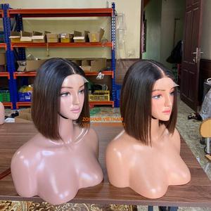 Pelucas de Cabello Humano Vietnamita Más Vendidas, Pelucas con Frente de Encaje, Peluca Bob Corta sin Pegamento, 180% de Densidad, Color y Textura Personalizados - Product Image 1