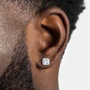 AMBER JEWELS T-140 Pendientes Unisex de Oro Blanco de 14K con Diamantes de Corte Chapados en Oro Sólido, Cultivados en Laboratorio, Color E, Certificados por IGI, Lujo para Uso Diario - Product Image 1