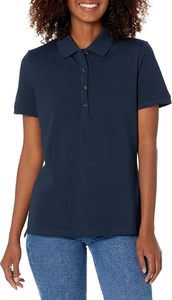 Camiseta Polo de Manga Corta Blanca para Mujer, Estilo Casual, Largo Regular, Color Sólido, 100% Algodón, Tejido Liso Teñido - Product Image 6