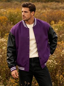 Varsity <b>Jacket</b> Men Custom Leather Letterman <b>Jacket</b> Embroidery <b>Rhinestone</b> Applique Baseball Style OEM ODM Factory Direct - Product Image 4