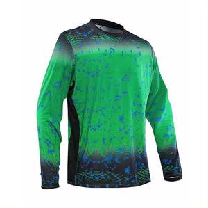 Chemise de pêche à manches longues pour homme UPF 50, imprimé camouflage bleu, protection solaire anti-UV, polyester - Product Image 2