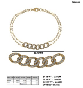 18K White <b>Gold</b> 6 Circle Link Diamond Bracelet <b>gold</b> <b>Plated</b> Double Chain <b>Bangle</b> for Party Gift - Product Image 5