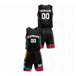 Ensemble de maillot et short de basketball blanc et noir, léger, respirant, personnalisable par sublimation, séchage rapide - Product Image 3