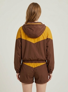 Chaqueta Deportiva con Capucha para Hombre, Diseño Color Block, Manga Larga, Cierre Elástico en la Cintura, Impermeable, Transpirable, Resistente al Viento, Tejido de Poliéster, para Invierno - Product Image 3
