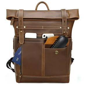Authentic Vintage Leather <b>Backpack</b> <b>Waterproof</b> Anti-Theft Laptop Rucksack Genuine Leather Shell LBP-0459 - Product Image 4