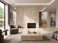 Dalles de sol en marbre beige Marfil crème poli au design moderne pour la décoration intérieure