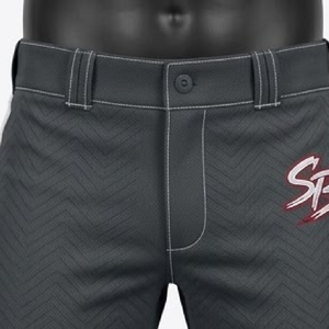 <b>Men's</b> Baseball Knicker <b>Pants</b> Grey With Red <b>White</b> Stripes Side Stripe Logo On Right Leg High Waist Button Fly Sporty Style - Product Image 5