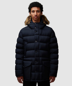 Men's Hooded Puffer Jacket <b>Black</b> <b>Fur</b> <b>Collar</b> Thick Down Winter <b>Coat</b> Windproof Long - Product Image 5
