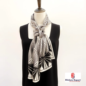 Luxury Custom Printed Long <b>Scarf</b> Soft Fabric Head <b>Scarf</b> White Label OEM ODM Textile Manufacturer Export Supplier - Product Image 2