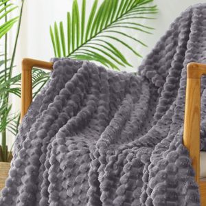 Extra Large Dark Grey Fleece <b>Throw</b> <b>Blanket</b> for <b>Couch</b> Soft Cozy Plush Sofa <b>Throws</b> All Seasons 50x70 All Seasons 50x70 - Product Image 2