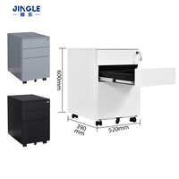 Meuble de rangement mobile en acier à ouverture latérale avec serrure, convertible sous le bureau, en métal avec roulettes pour bureau et atelier