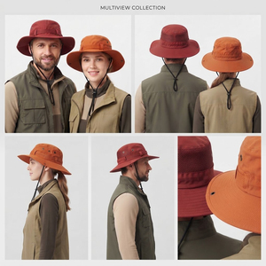 Chapeaux de camping unisexes à sangle réglable, 100% coton polyester, pliables, chapeaux de randonnée, protection solaire, chapeaux de safari pour hommes et femmes - Product Image 5