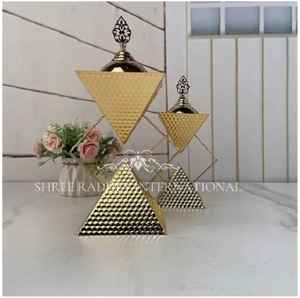 Quemador de Incienso de Lujo en Forma de Pirámide, Quemador de Incienso Árabe Oud, Porta Incienso Decorativo de Metal, Decoración Islámica para el Hogar, Regalo para Ramadán y Eid - Product Image 1