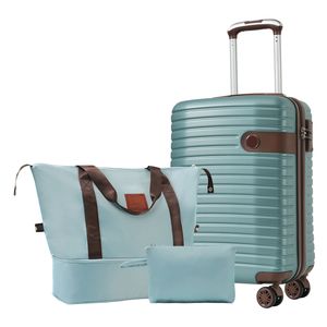 Juego de Maletas de Mano de 3 Piezas de 20 Pulgadas, Color Azul, Ligeras, Rígidas, de ABS, con Ruedas, 22x14x9, Aprobadas por Aerolíneas - Product Image 3