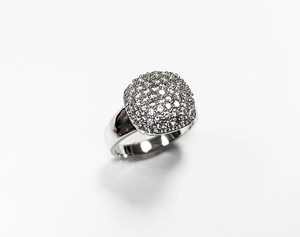 Anillo de Moissanita con Corte Redondo y Diamantes en Pavé, Diseño Creativo para Mujer, Plata 925 Original, Joyería Fina Premium para Ella - Product Image 4