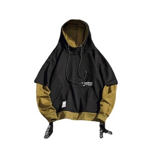 Sweat à capuche décontracté tendance pour homme, collection Printemps-Automne 2025, nouveau style, patchwork contrastant avec col à capuche - Product Image 1