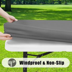 Set di 2 Tovaglie Elastiche in Poliestere Impermeabili Rettangolari per Tavoli da Picnic Lavabili e Resistenti - Product Image 2