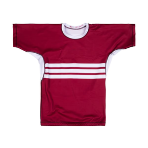 Light Blue Short Sleeve Rash Guard Quick Dry Polyester <b>Swim</b> <b>Shirt</b> Adult Unisex Sport Top Color Blocked Design - Product Image 4
