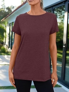 Camiseta de algodón lisa de alta calidad para mujer - Product Image 6