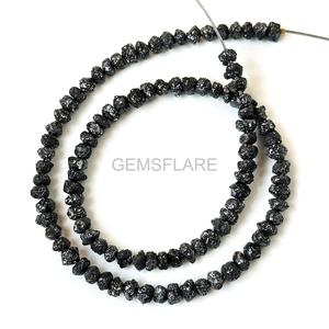 Cuentas de Diamante Negro Natural, Cuentas de Diamante Negro Sin Cortar de 5MM-6MM, Cuentas de Diamante en Bruto, Cuentas de Diamante Redondeadas para Joyería M - Product Image 6