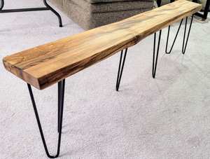 ม้านั่งไม้เมเปิลขอบธรรมชาติขนาด 7 นิ้ว ทำมือ พร้อมขาเหล็กแบบแฮร์พิน ไม้เนื้อแข็ง สำหรับวางหน้าประตู ตกแต่งสไตล์เรียบง่ายทันสมัย เฟอร์นิเจอร์ภายในบ้าน - Product Image 5