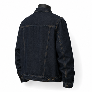 Chaqueta de Mezclilla Indigo Oscuro Personalizada para Hombre, Chaqueta Clásica de Algodón, Fabricante Mayorista OEM ODM - Product Image 4