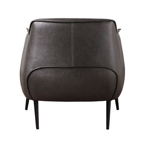 Poltrona di Lusso in Ecopelle Marrone Premium con Gambe in Metallo Nero, Elegante Arredo per Soggiorno - Product Image 6
