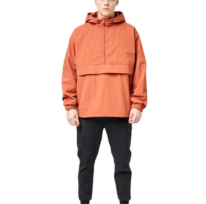 Veste coupe-vent à capuche personnalisée avec logo personnalisé pour homme, veste décontractée à demi-zip pour homme - Product Image 4