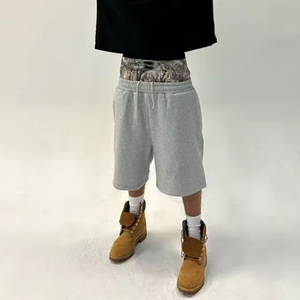 <b>Men's</b> <b>Shorts</b> Quick Dry Breathable Embroidery <b>Patches</b> Baggy Style 100% Cotton Canvas High Waist Drawstring Closure Customizable - Product Image 1