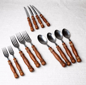 Couverts de qualité supérieure en acier inoxydable, vaisselle et articles de table avec manche en bois pour la maison et l'hôtellerie à bas prix - Product Image 3