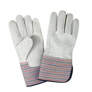 Guantes de Trabajo de Cuero Resistentes, Reforzados en la Palma, con Puño de Lona, para Uso General, Construcción, Manipulación de Materiales Industriales - Product Image 1