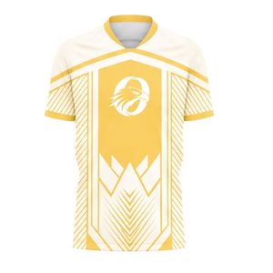 ชุดเสื้อฟุตบอลสีเหลืองและสีขาวแบบกำหนดเอง ชุดยูนิฟอร์มทีมฟุตบอลระบายอากาศได้ดี ชุดแข่งขันสำหรับนักกีฬา - Product Image 1