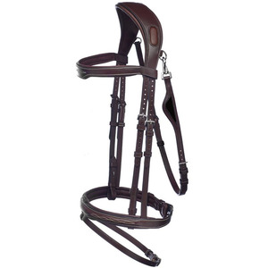 Premium polo bridle crafted with strong leather straps designed for <b>secure</b> horse control comfort and smooth riding performance - Product Image 6