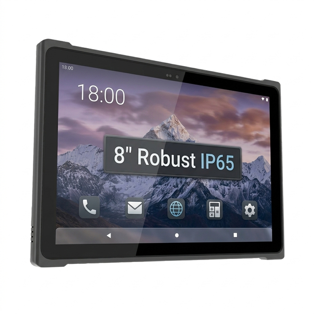 Rugged Tablet 8 Inches Android GMS,IP65 Waterproof Slim Industrial PC,Outdoor Work Device,2D Barcode Scanner,NFC,4G,MIL-STD-810H