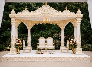 Nouvelle Arrivée - Mandap de Mariage Tirupati Balaji pour Cérémonies Kalyan - Événements du Sud de l'Inde - Fibre de Verre Élégante Vintage Démontable - Product Image 4