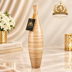 Handcrafted Round Wooden Bowl Vase Solid Wood Tabletop Flower <b>Pot</b> Container Living Room <b>Table</b> Centerpiece Wholesale - Product Image 2