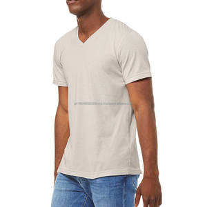Man V-Neck <b>T</b>-<b>Shirt</b> Custom Logo <b>Longer</b> Body <b>Length</b> <b>T</b> <b>Shirt</b> - Product Image 5