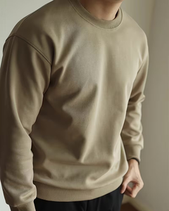 Men's Crew Neck Solid Color Knitted Pullover Regular Fit Casual Sweatshirt Breathable Autumn Wear - Product Image 6