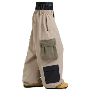 Pantalones de nieve de alta calidad para hombre, talla grande, con cierre de cremallera, transpirables, para esquí al aire libre, con bolsillos, pantalones holgados para esquí. - Product Image 1