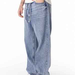 Pantalon en jean droit vintage pour homme, léger, respirant, à séchage rapide, écologique, en polyester et coton, de style urbain international - Product Image 4