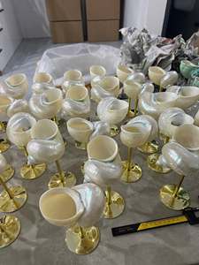 Copa de champán de lujo de concha de nácar natural blanca de calidad de exportación para brindis de boda, proveedor mayorista a granel de Vietnam - Product Image 1